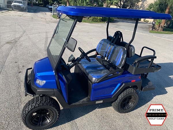 Hydro Blue Bintelli Beyond 4 Passenger Lifted Golf Cart affordable golf cart rental, golf cart rent miami