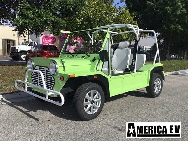 Light Green Mokee 4 Passenger Golf Cart affordable golf cart rental, golf cart rent miami
