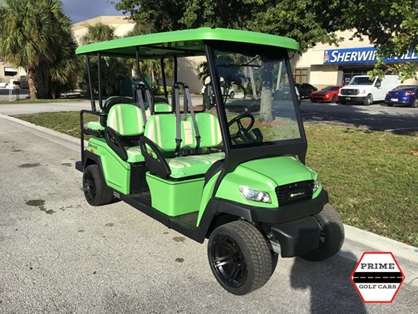 Lime Bintelli Beyond 6 Passenger Golf Cart affordable golf cart rental, golf cart rent miami
