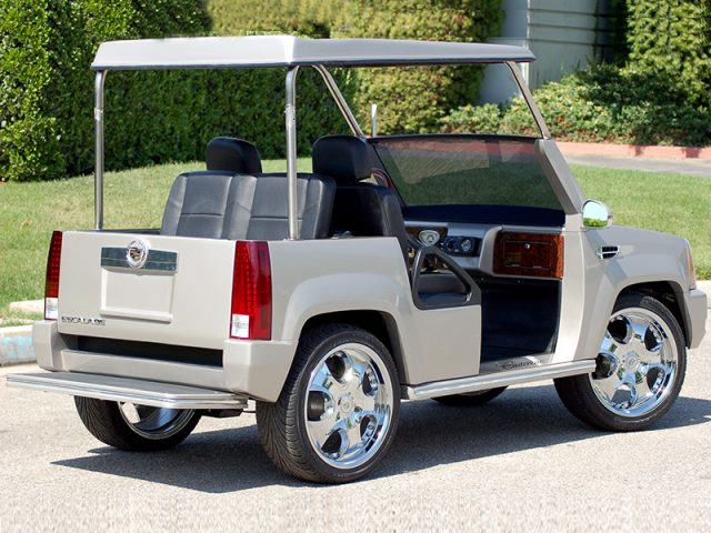 Silver Escalade Golf Cart affordable golf cart rental, golf cart rent miami
